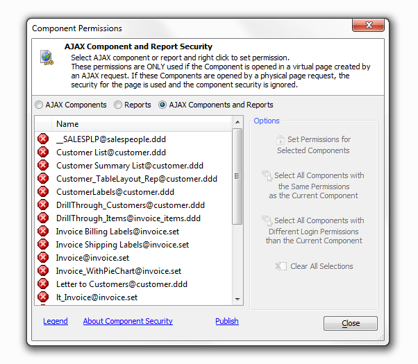 A Component Permissions